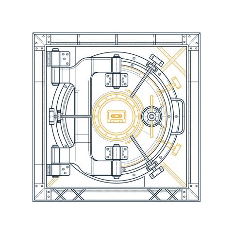 Blueprint-Illustration: Tresor (Datensicherung)