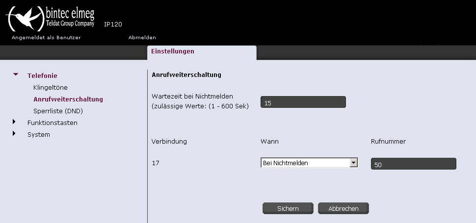 Voicemail-Box an der Bintec-elmeg-Telefonanlage aktivieren