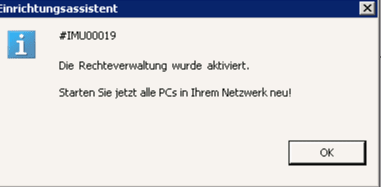 DATEV Rechteverwaltung: Bestätigung der erfolgreichen Umstellung