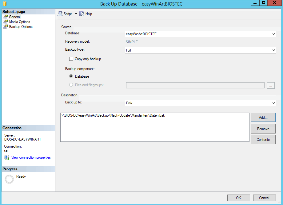 easyWinArt: SQL-Log-Dateien der Datenbank anzeigen