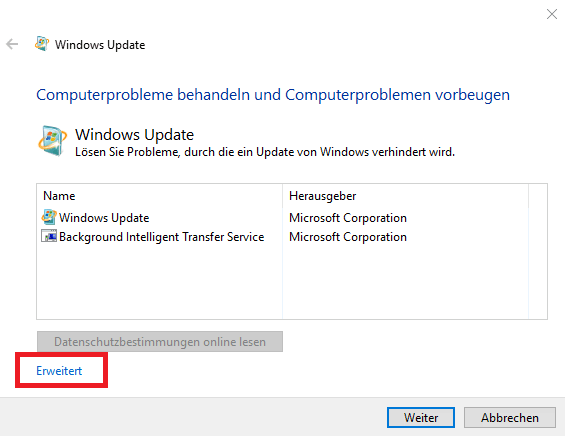 Windows-Update-Diagnosetool: Problembehandlung starten